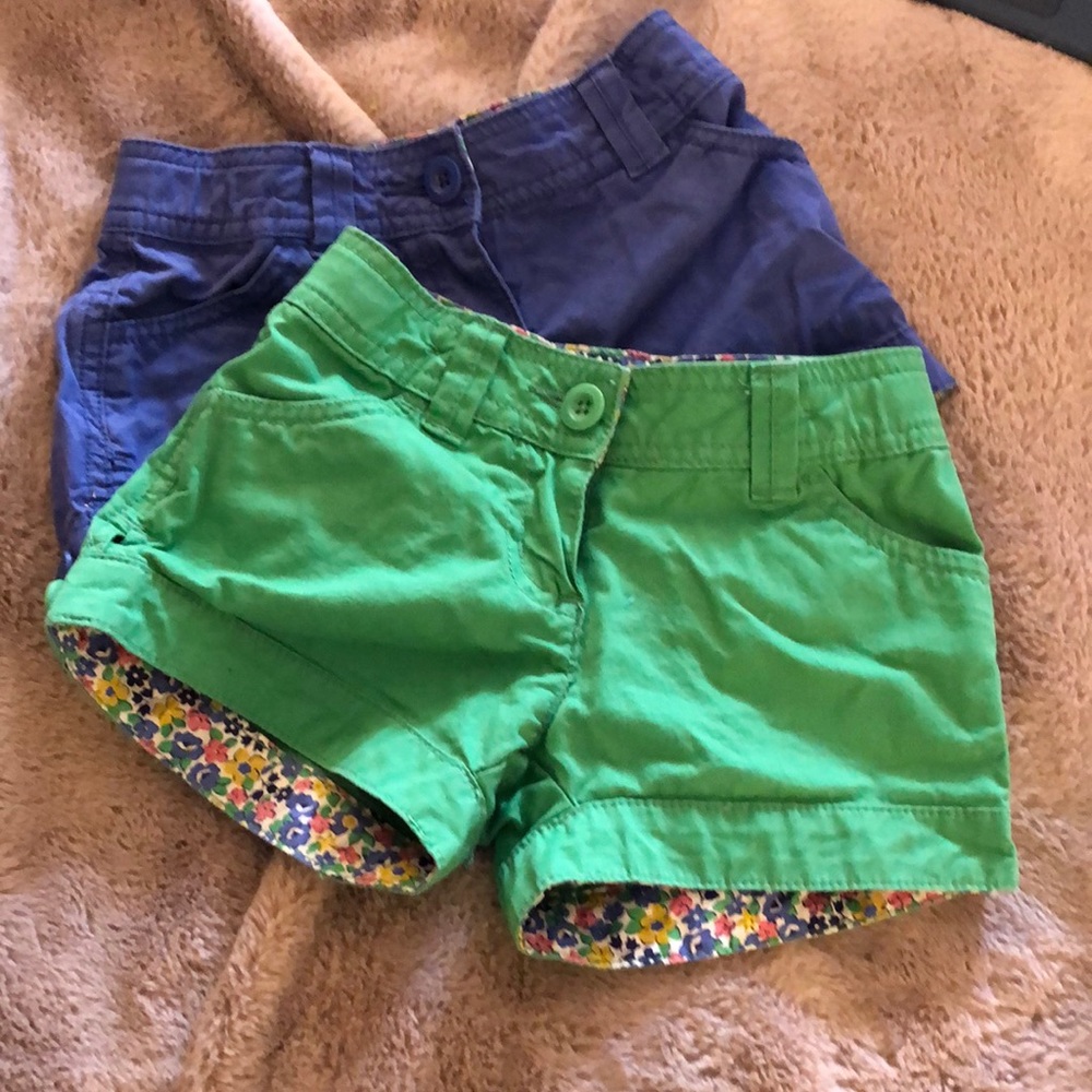 Two pairs of mini Boden shorts